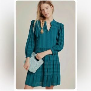 AMADI Anthropologie Rossi dress emerald green size small